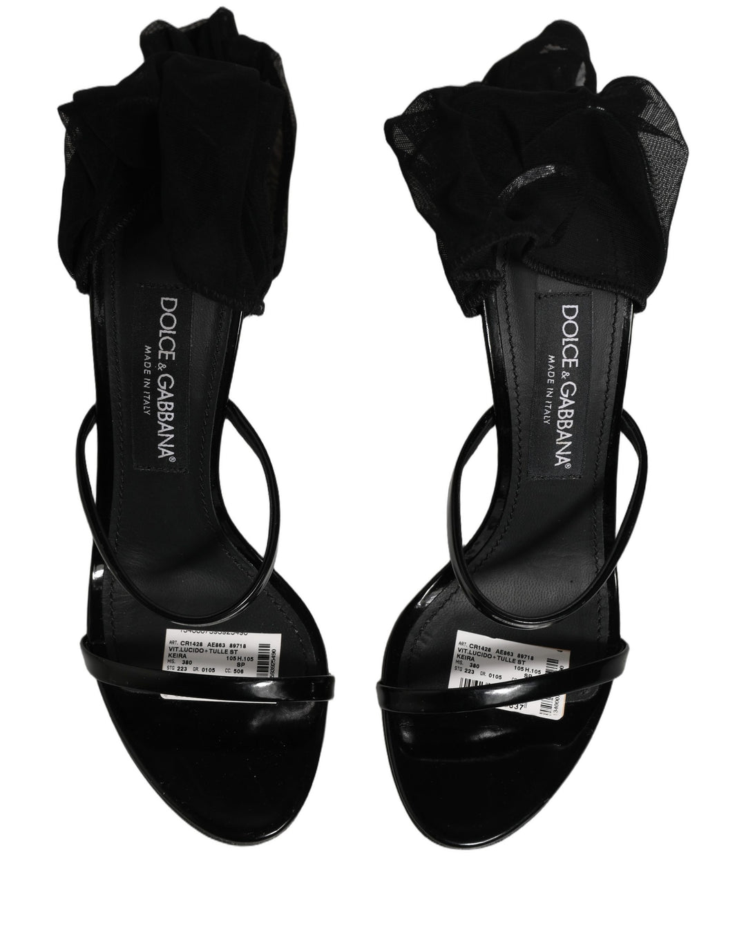 Dolce &amp; Gabbana Stiletto Sandals Socks Knee High Boots Black