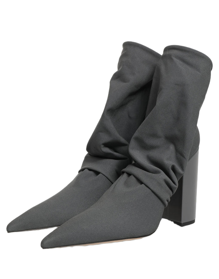 Dolce &amp; Gabbana Gray Stretch Socks Heels Ankle Boots Shoes
