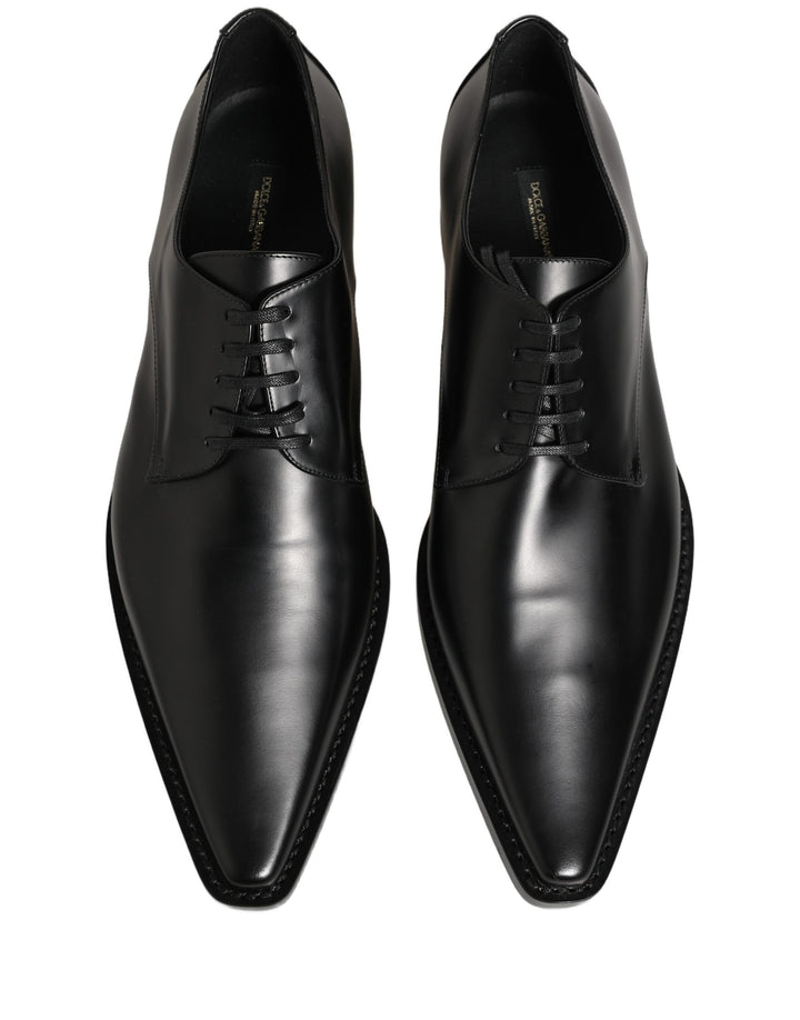 Dolce &amp; Gabbana Black Leather Lace Up Derby Dress Shoes