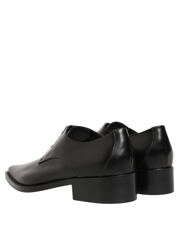 Dolce &amp; Gabbana Black Leather Lace Up Derby Dress Shoes