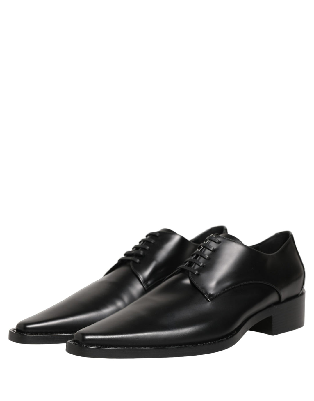 Dolce &amp; Gabbana Black Leather Lace Up Derby Dress Shoes