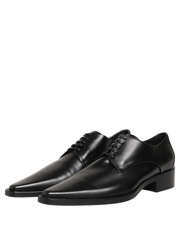 Dolce &amp; Gabbana Black Leather Lace Up Derby Dress Shoes
