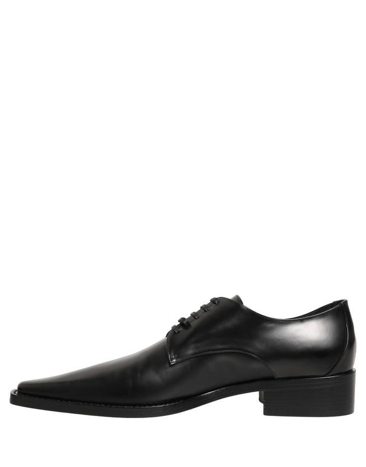 Dolce &amp; Gabbana Black Leather Lace Up Derby Dress Shoes