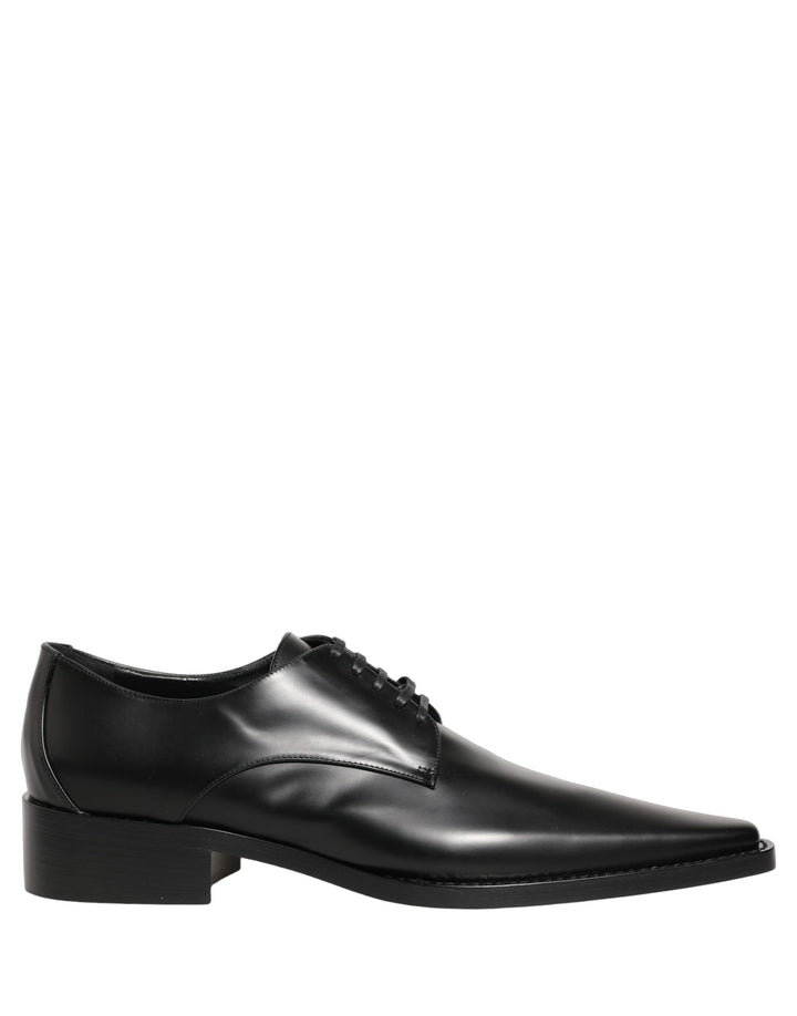 Dolce &amp; Gabbana Black Leather Lace Up Derby Dress Shoes