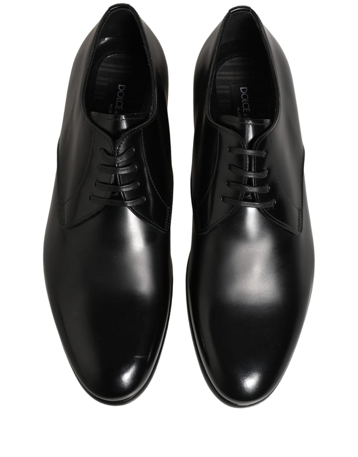 Dolce &amp; Gabbana Black Leather Lace Up Derby Dress Shoes