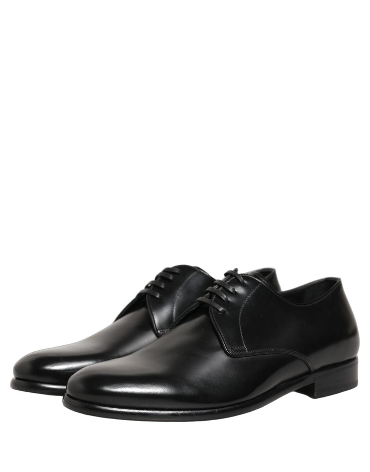 Dolce &amp; Gabbana Black Leather Lace Up Derby Dress Shoes