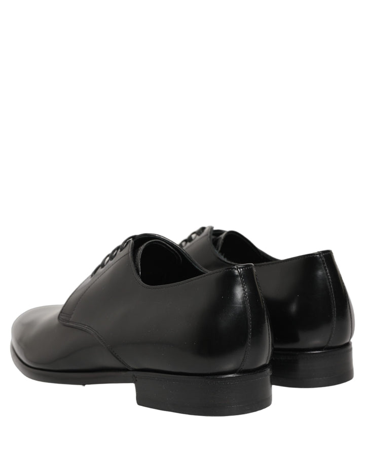 Dolce &amp; Gabbana Black Leather Lace Up Derby Dress Shoes