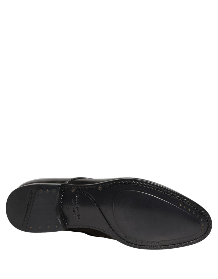 Dolce &amp; Gabbana Black Leather Lace Up Derby Dress Shoes