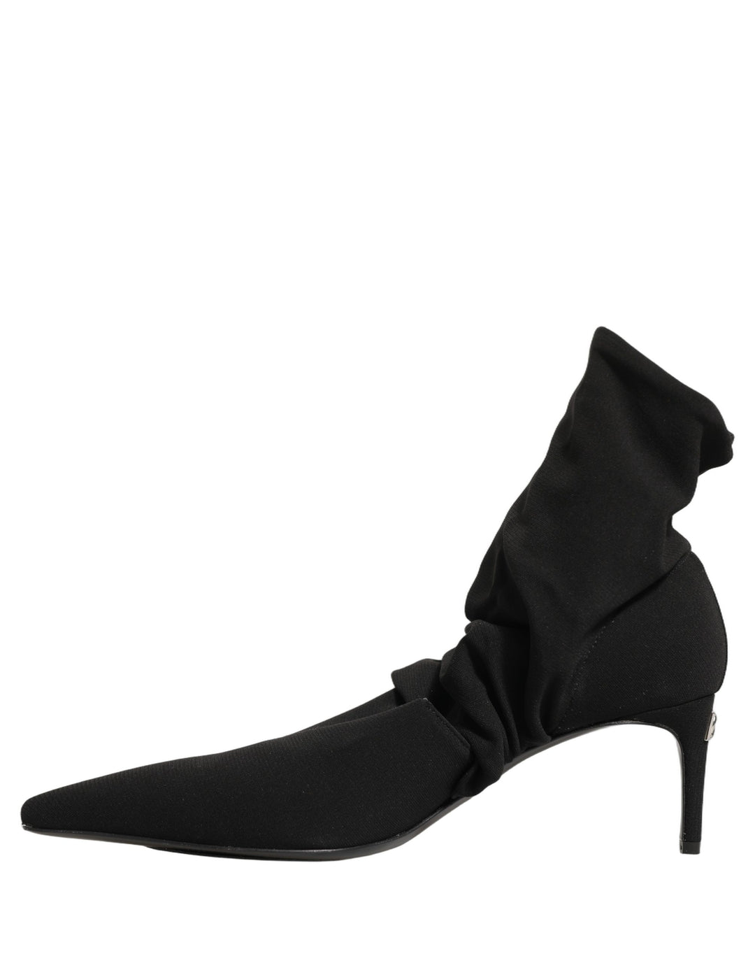 Dolce &amp; Gabbana Black Stretch Socks Heels Ankle Boots Shoes