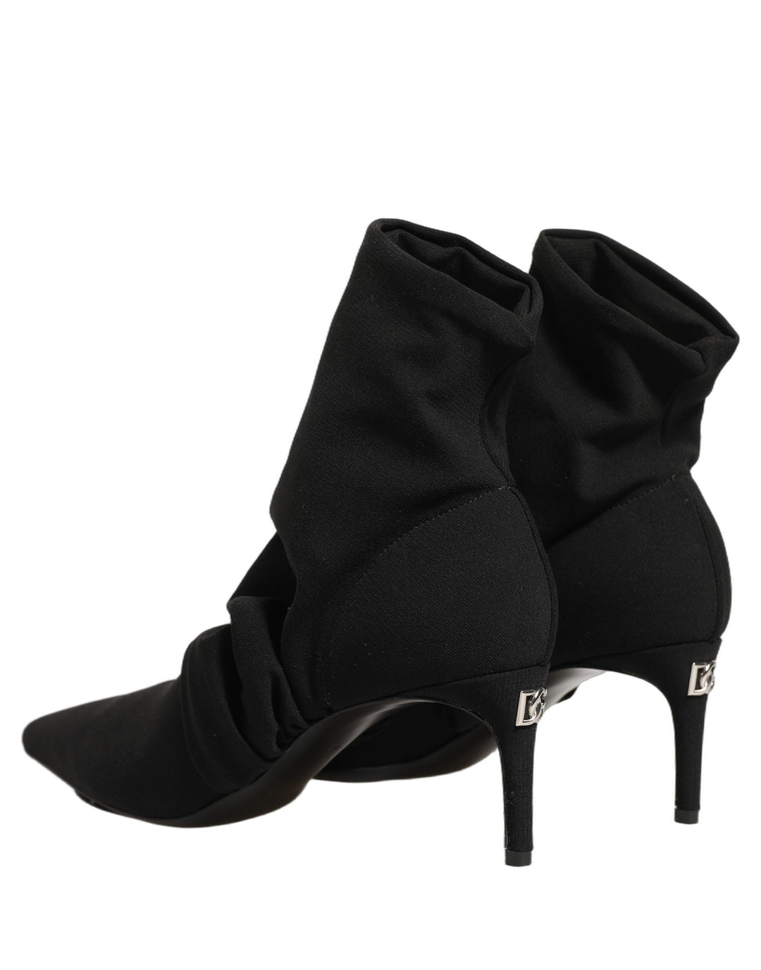Dolce &amp; Gabbana Black Stretch Socks Heels Ankle Boots Shoes