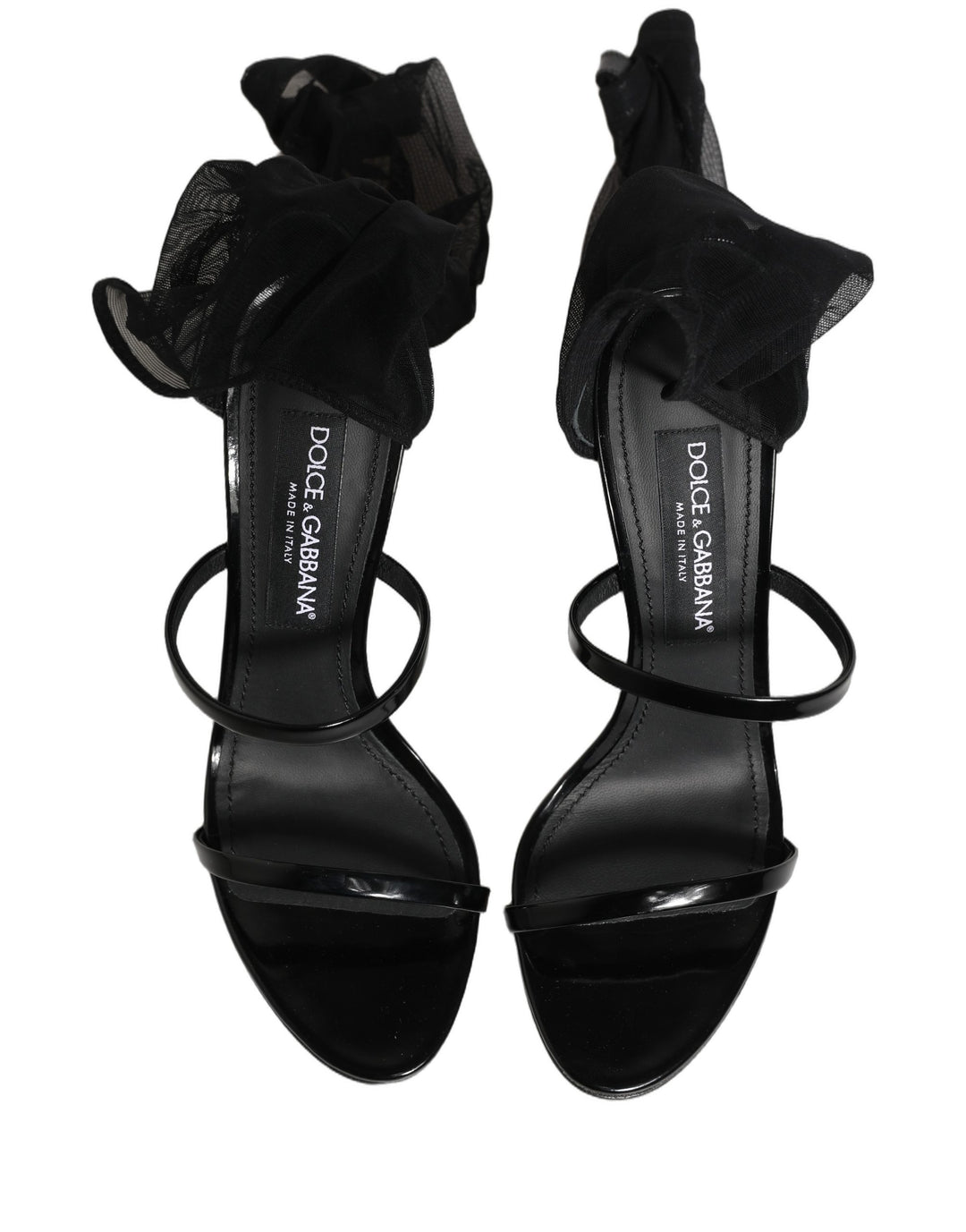 Dolce &amp; Gabbana Black Stiletto Sandals Socks High Boots Shoes