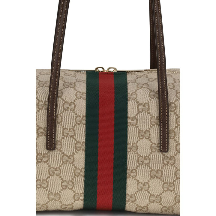 Gucci - Beige Cotton Shoulder Bag