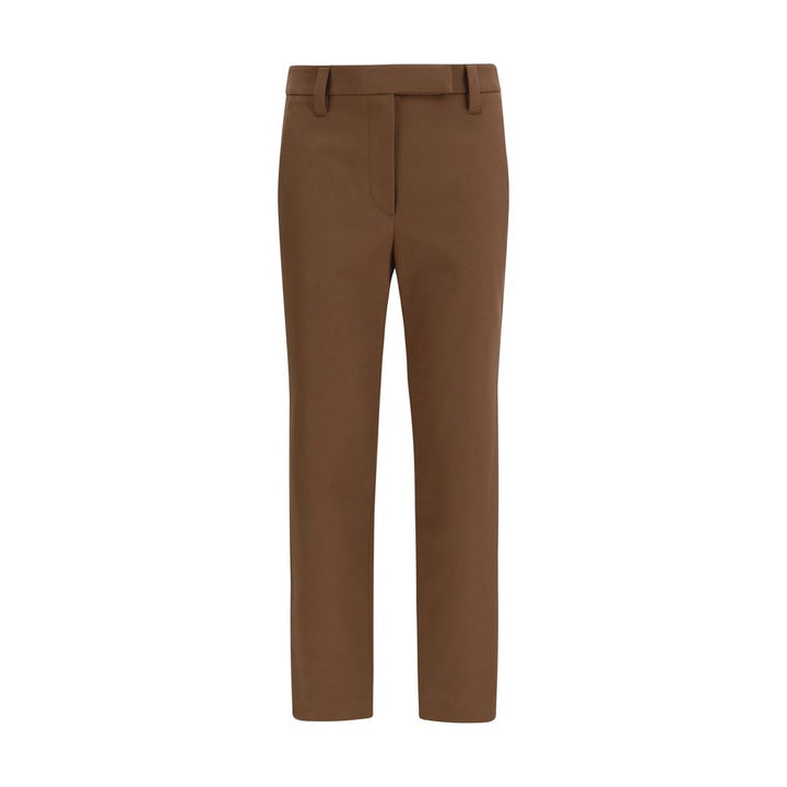 Brunello Cucinelli Brown Elastane Casual Pants