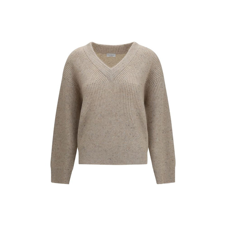 Brunello Cucinelli Beige Cashmere Sweatshirt