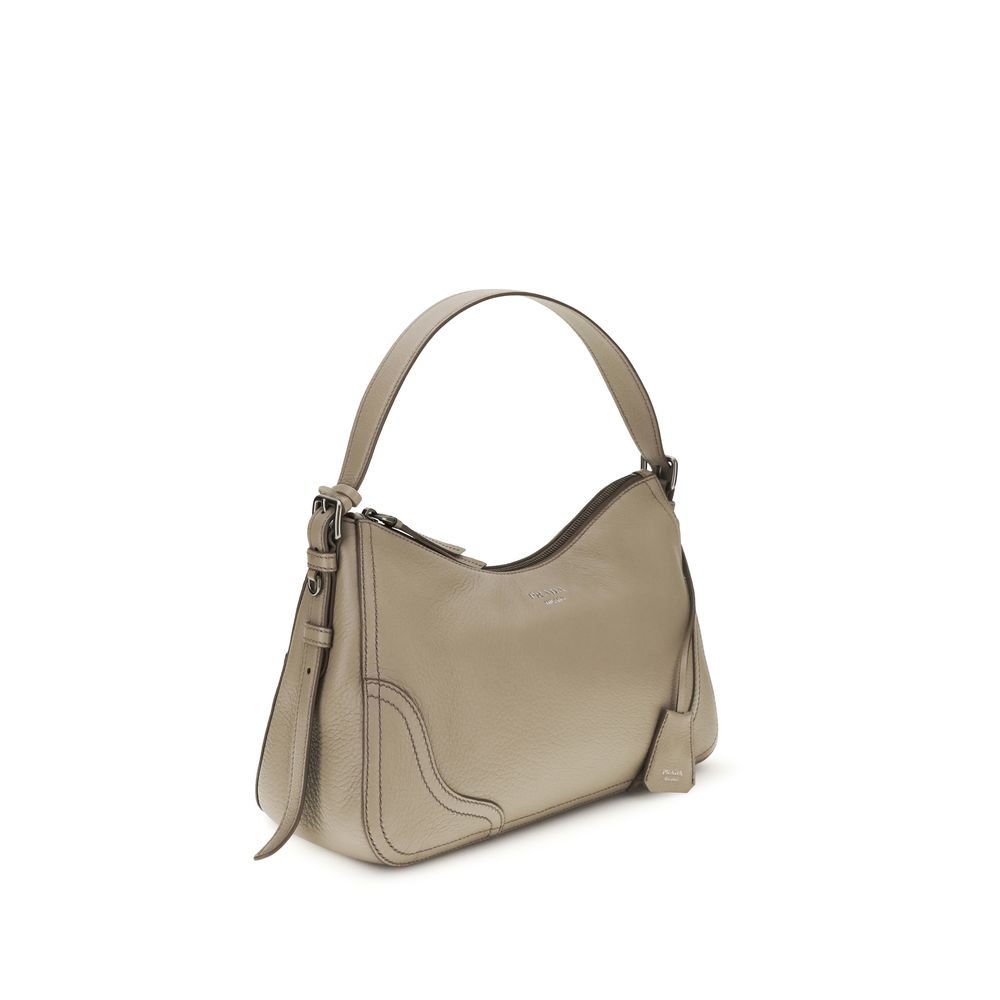 Prada - Gray Calf Leather Bos Taurus Shoulder Bag