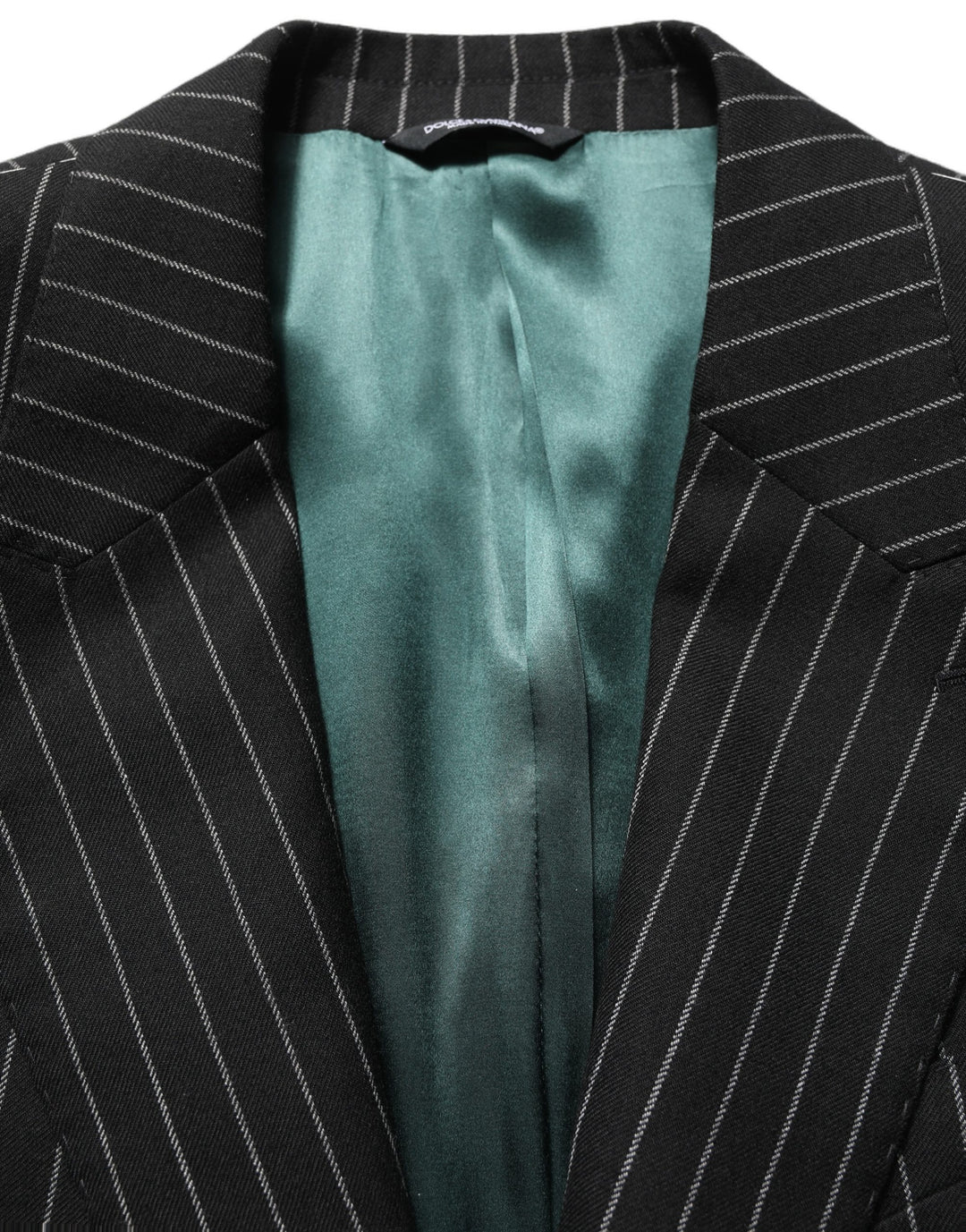 Dolce &amp; Gabbana Black Stripes Wool Single Breasted Blazer