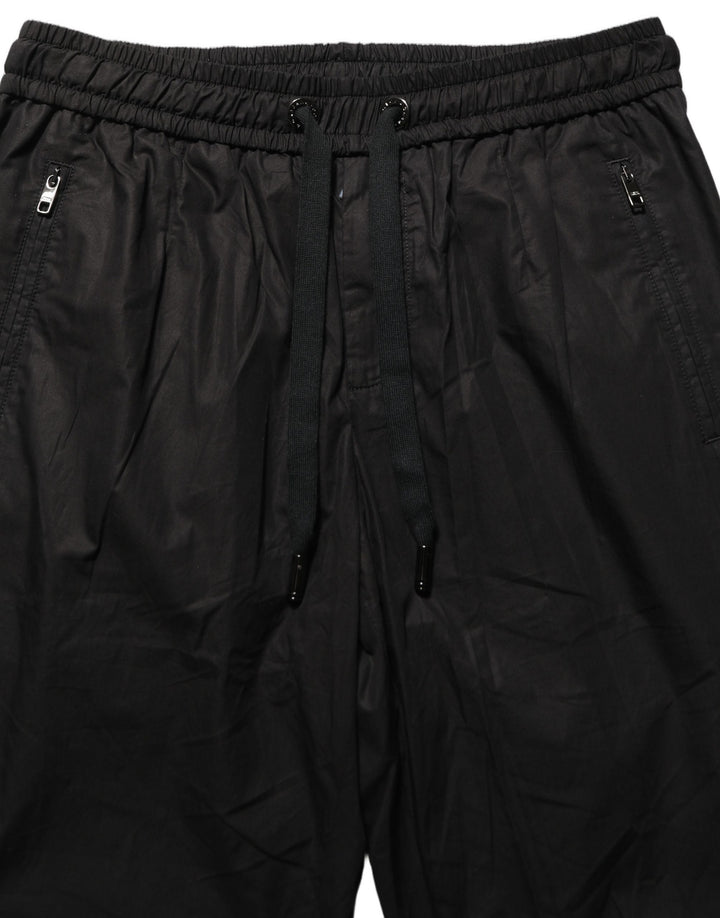 Dolce &amp; Gabbana Black Cotton Mid Waist Jogger Sweatpants Pants
