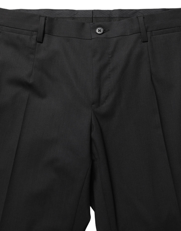 Dolce &amp; Gabbana Black Wool Skinny Leg Dress Men Trouser Pants