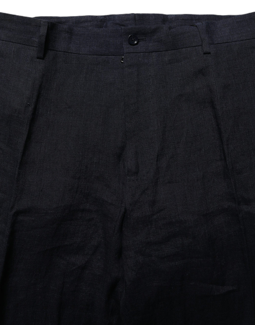 Dolce &amp; Gabbana Black Linen Straight Leg Dress Trouser Pants