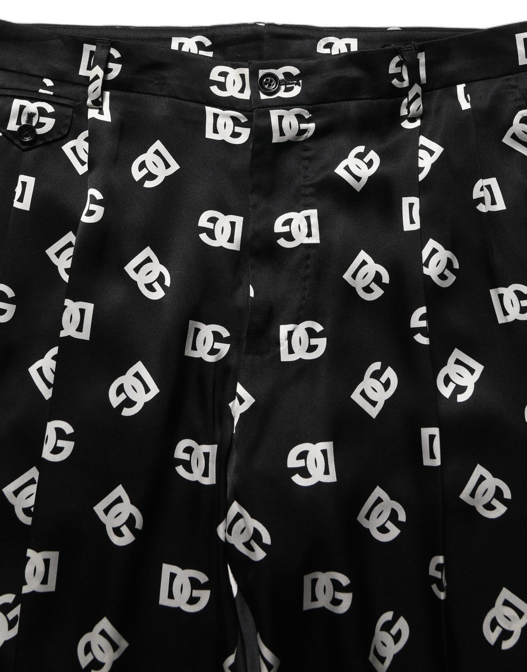 Dolce &amp; Gabbana Black Silk Skinny Leg Dress Men Trouser Pants