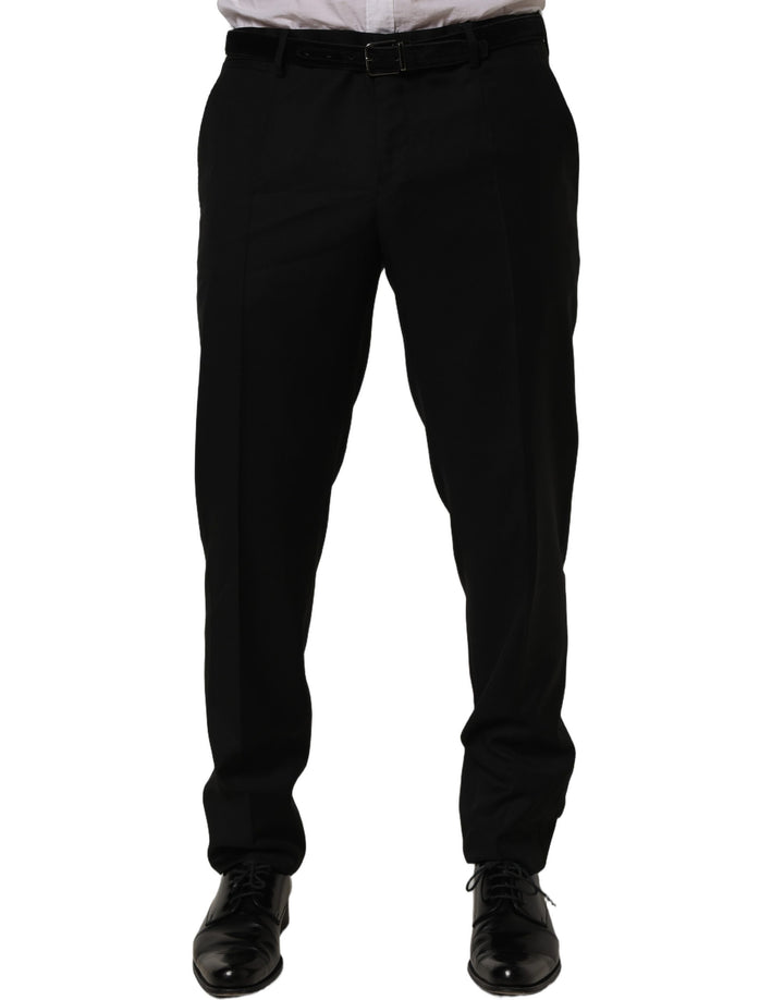 Dolce &amp; Gabbana Black Wool Skinny Leg Dress Trouser Pants