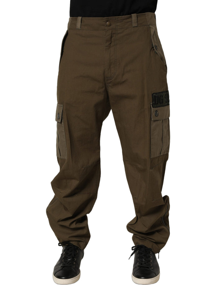 Dolce &amp; Gabbana Brown Mid Waist Straight Cargo Trouser Pants