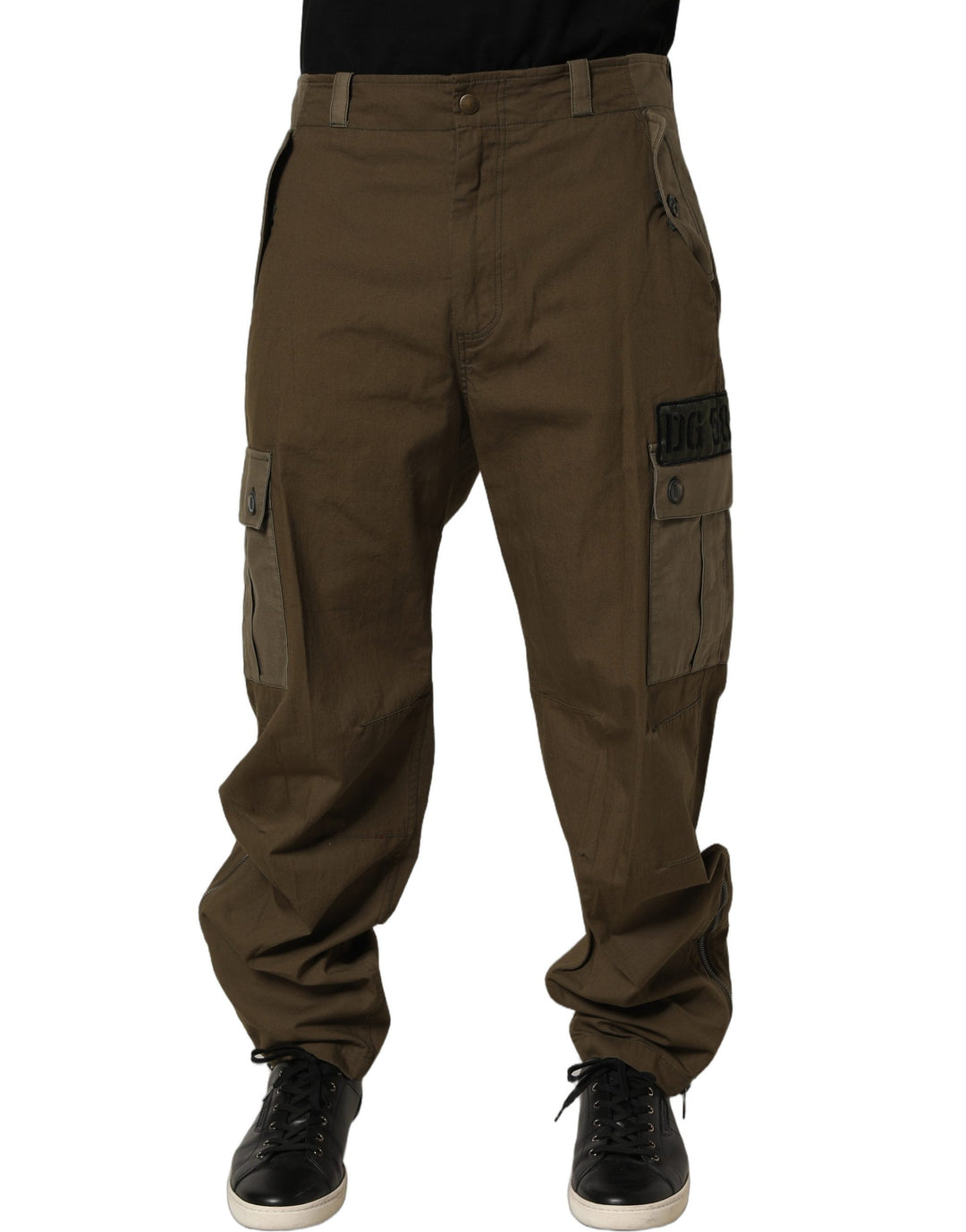 Dolce &amp; Gabbana Brown Mid Waist Straight Cargo Trouser Pants