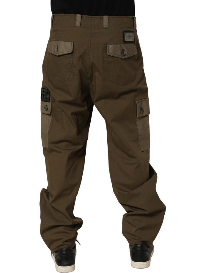 Dolce &amp; Gabbana Brown Mid Waist Straight Cargo Trouser Pants