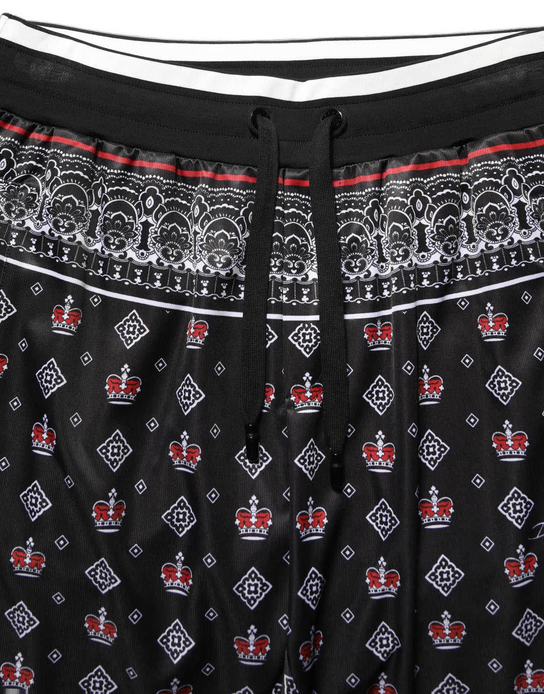 Dolce &amp; Gabbana Black Bandana Crown Jogger Men Trouser Pants