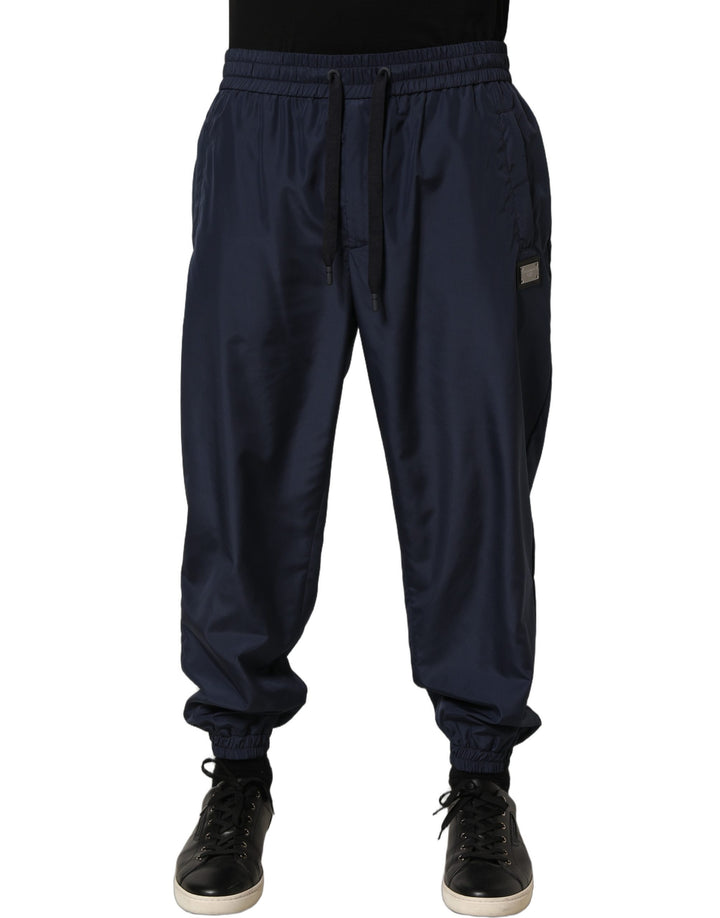 Dolce &amp; Gabbana Dark Blue Polyester Jogger Sweatpants Pants