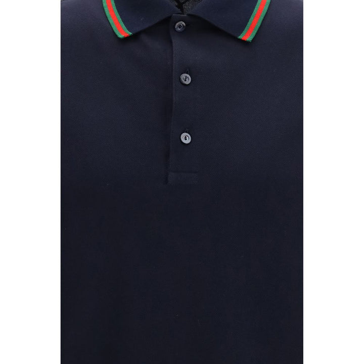 Gucci Blue Cotton Polo Shirt