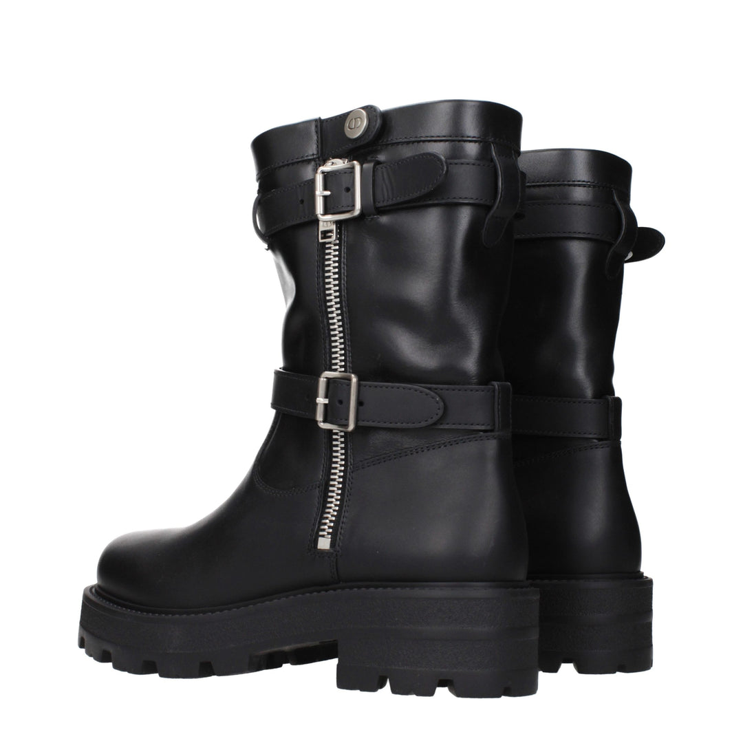 Christian Dior Black Leather Ankle Boots