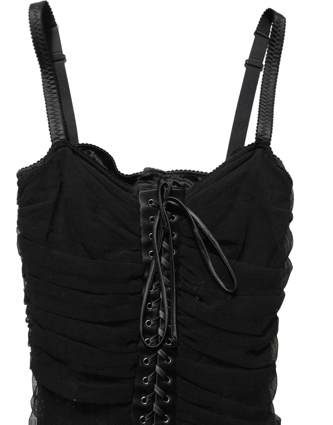 Dolce &amp; Gabbana Black Bodycon Fitted Corset Style Mini Dress