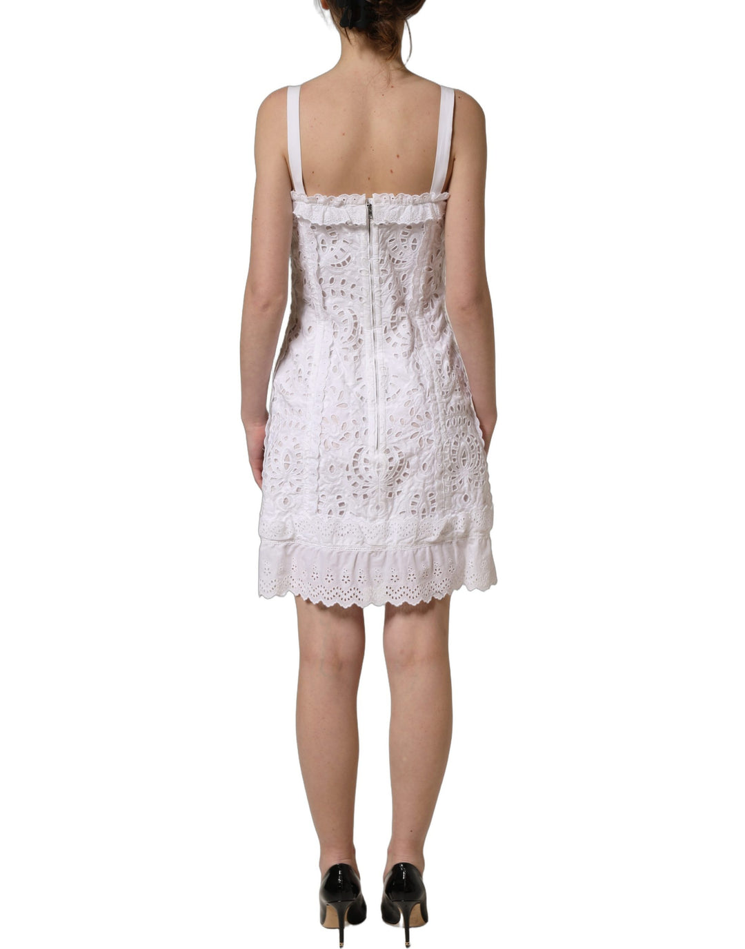Dolce &amp; Gabbana White Broderie Anglaise Cotton Mini Dress