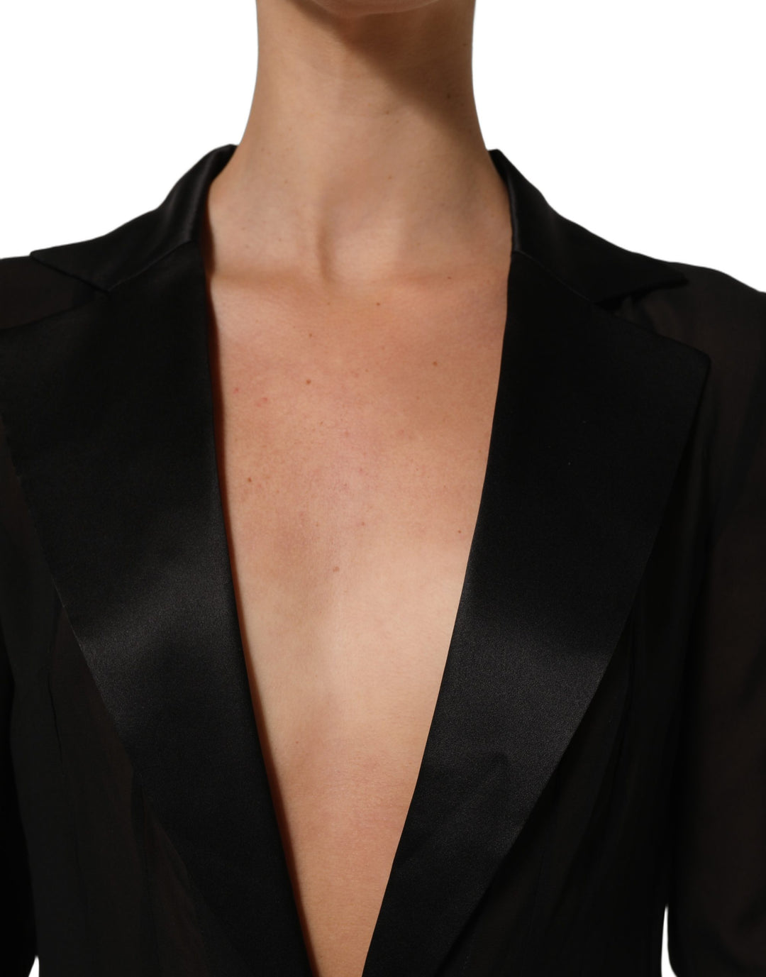 Dolce &amp; Gabbana Black Silk Sheer Chiffon Long Maxi Dress