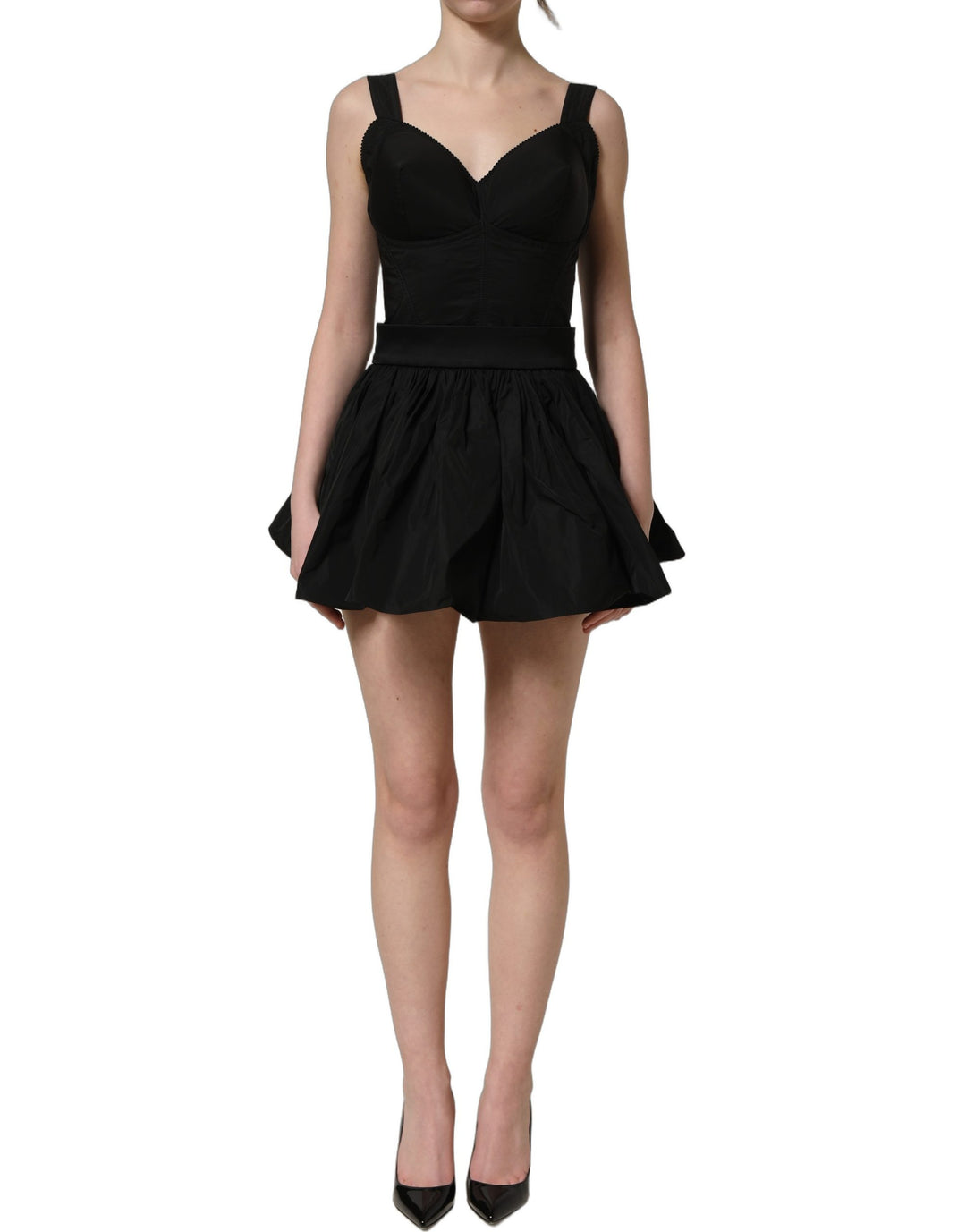 Dolce &amp; Gabbana Black Nylon A-Line Sleeveless Mini Dress