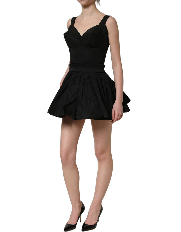 Dolce &amp; Gabbana Black Nylon A-Line Sleeveless Mini Dress