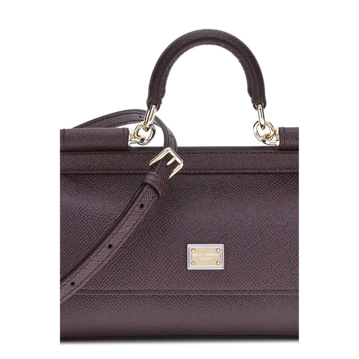 Dolce &amp; Gabbana Purple Calf Leather Bos Taurus Handbag