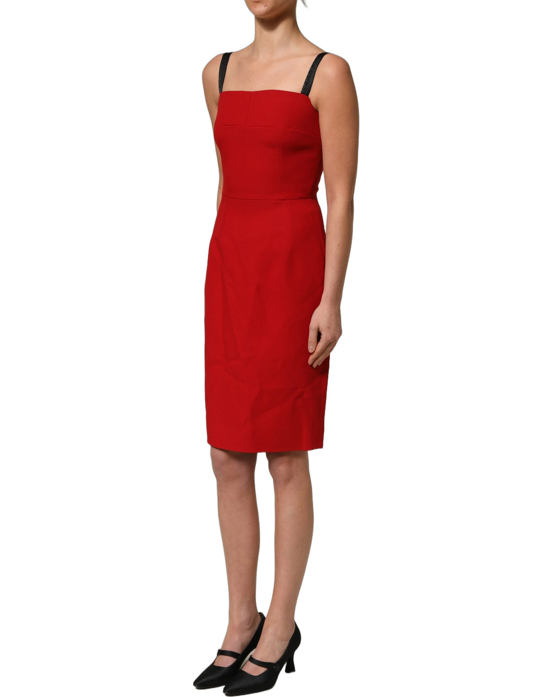 Dolce &amp; Gabbana Red Stretch Bodycon Sheath Knee Length Dress