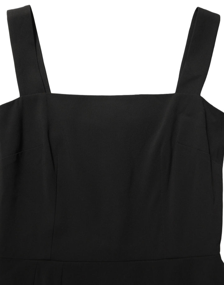 Dolce &amp; Gabbana Black Viscose Stretch Sheath Midi Dress