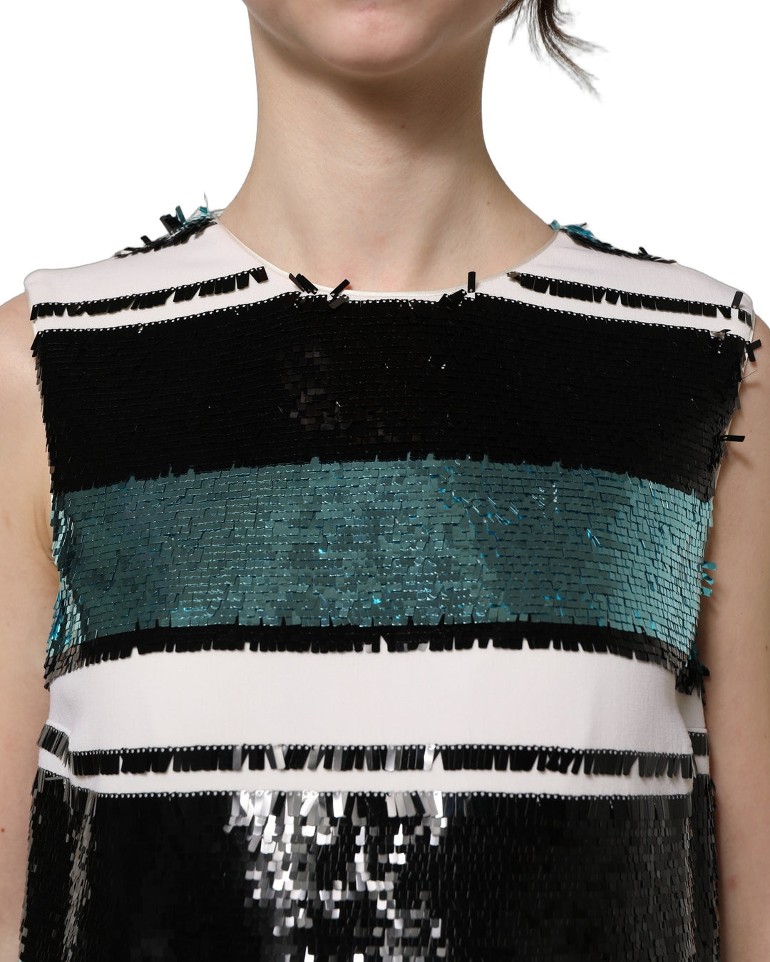 Dolce &amp; Gabbana Multicolor Sequined Sleeveless Shift Dress