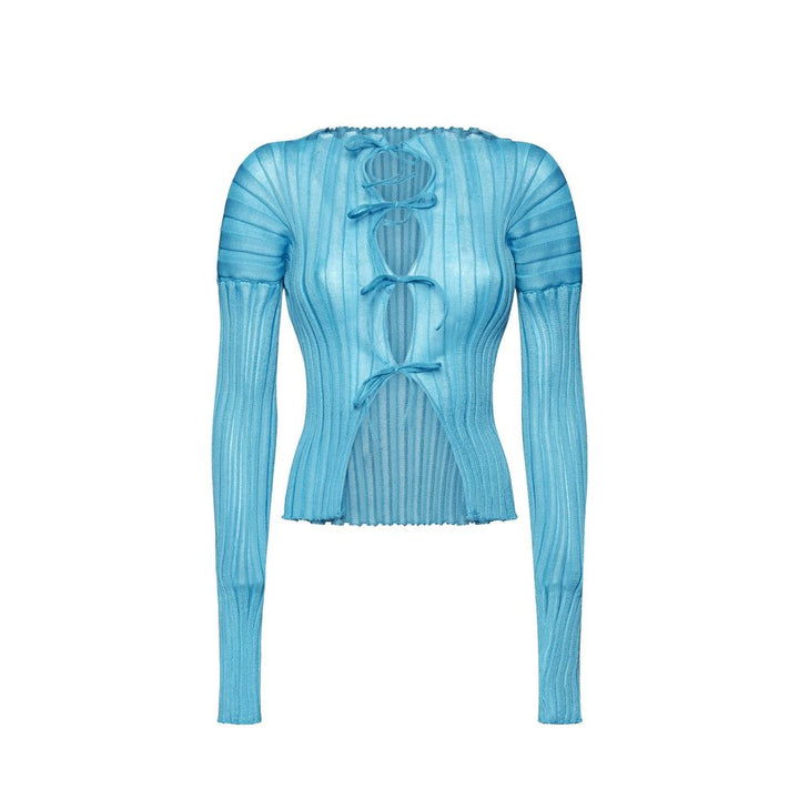 A. ROEGE HOVE Blue Cotton Cardigan