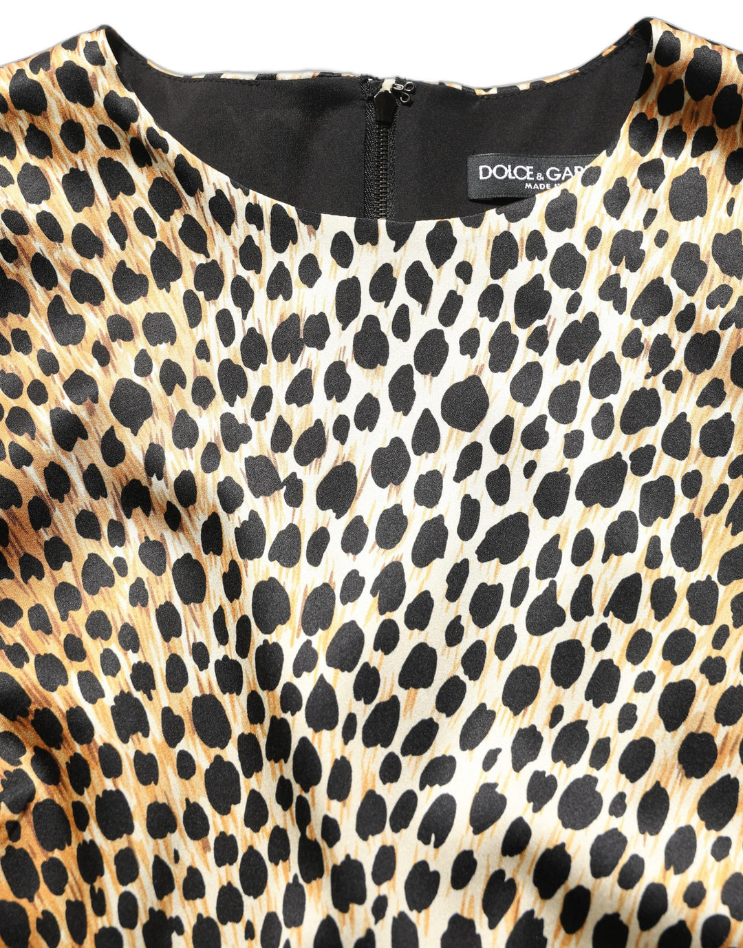 Dolce &amp; Gabbana Brown Ocelot Print Long Sleeve Mini Dress