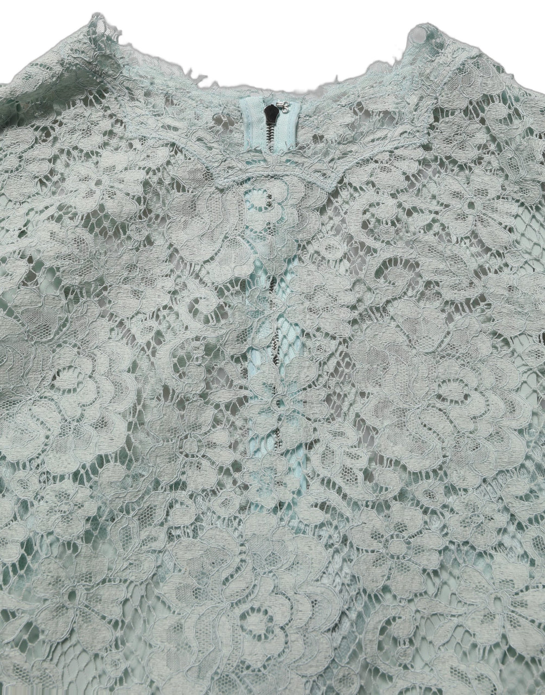 Dolce &amp; Gabbana Mint Green Lace Sleeveless Knee Length Dress