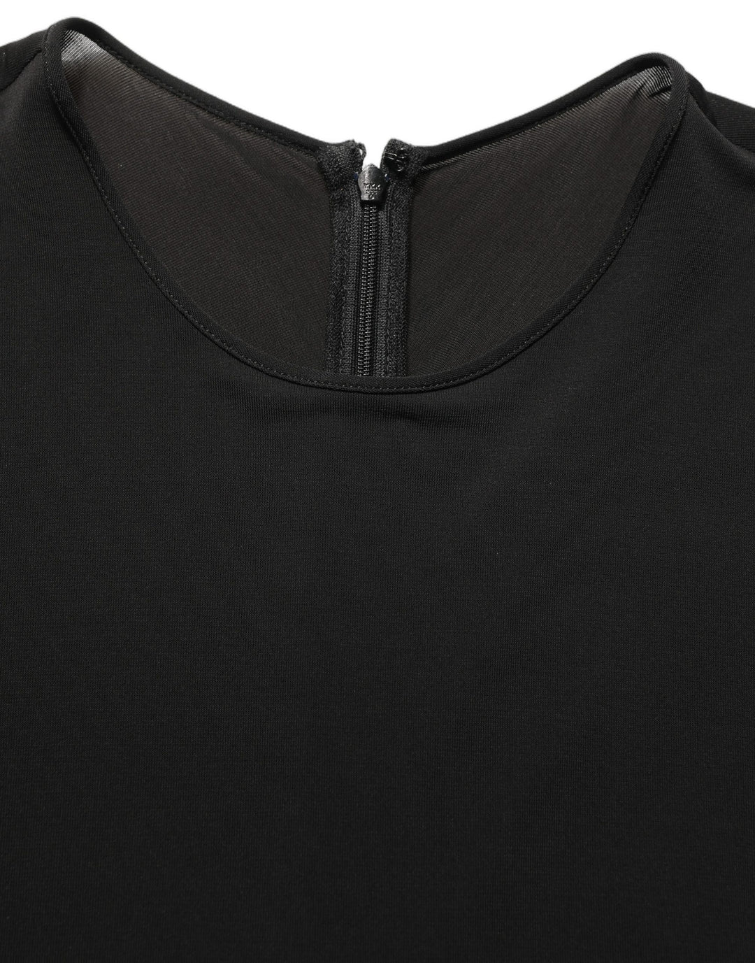 Dolce &amp; Gabbana Black Cotton Long Sleeves Sheath Maxi Dress