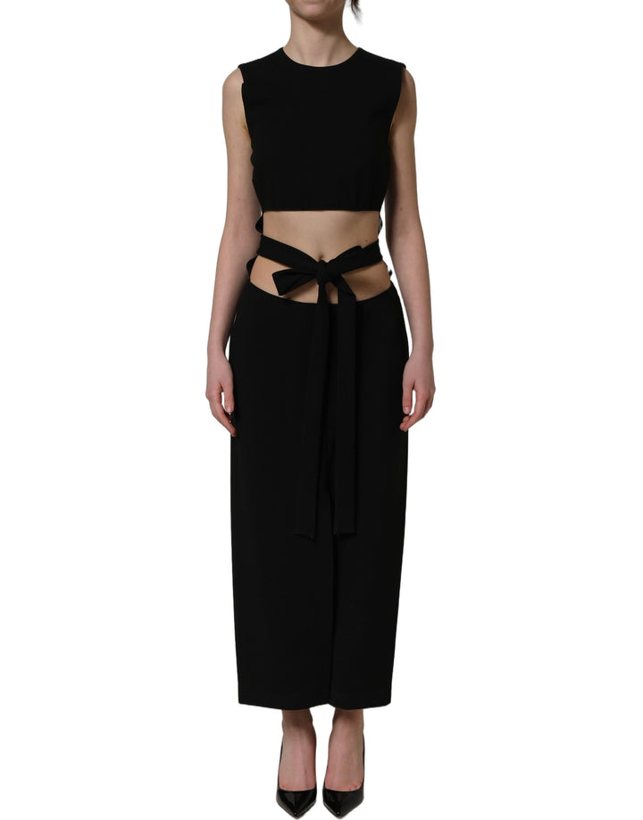 Dolce &amp; Gabbana Black Cut Out Detail Sleeveless Maxi Dress