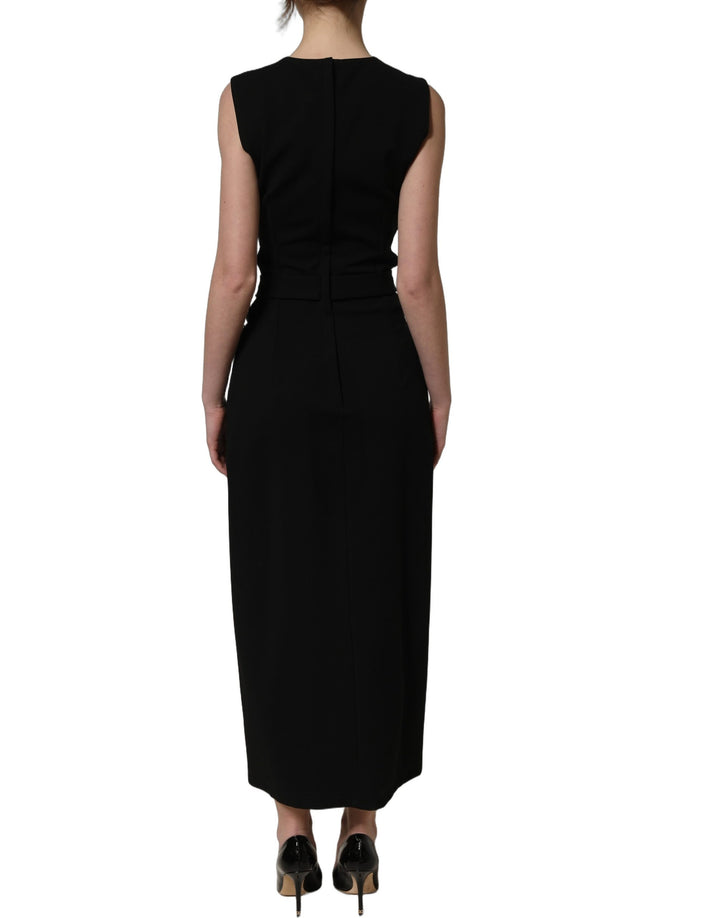 Dolce &amp; Gabbana Black Cut Out Detail Sleeveless Maxi Dress