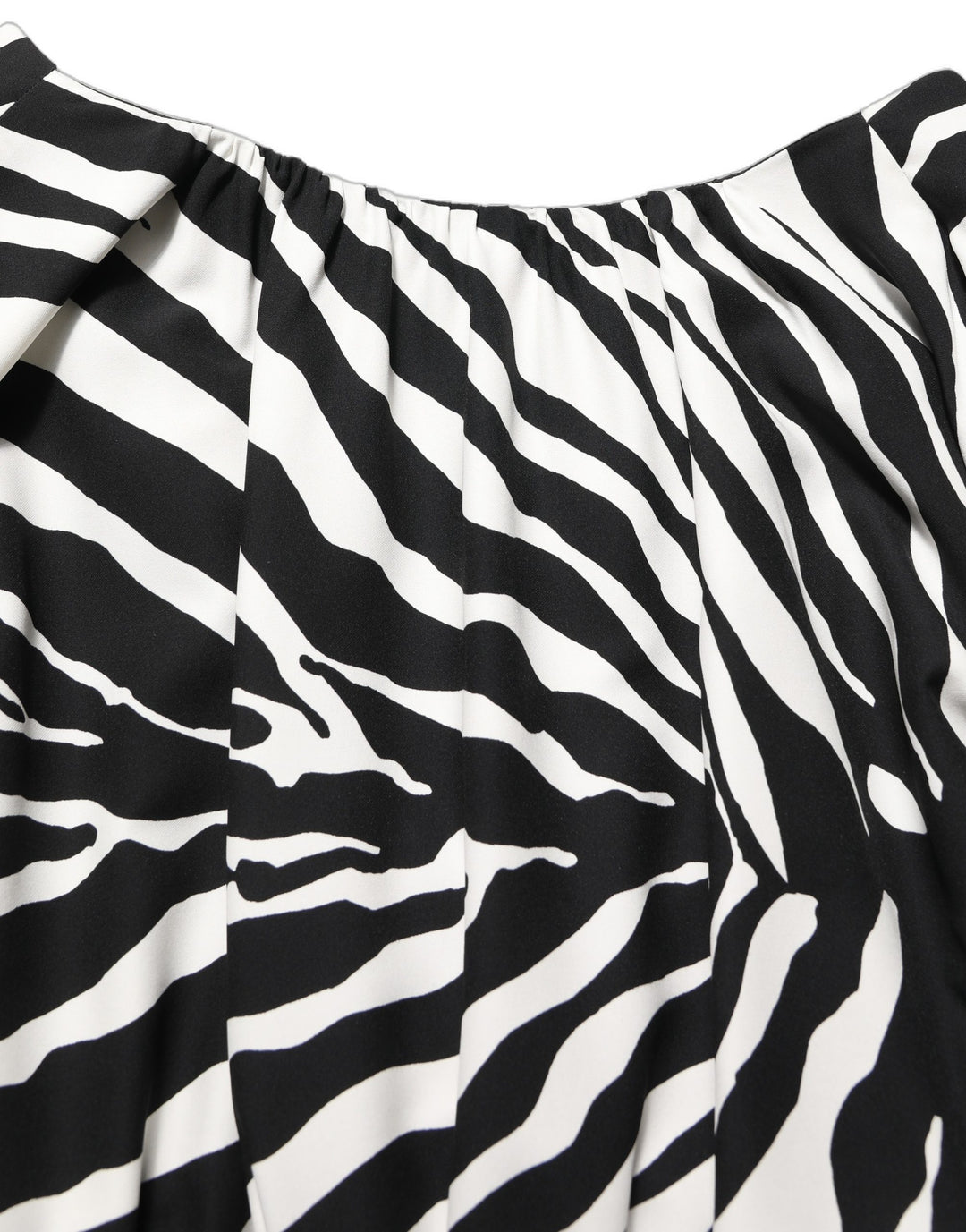 Dolce &amp; Gabbana Black White Zebra Ruched Silk Mini Dress
