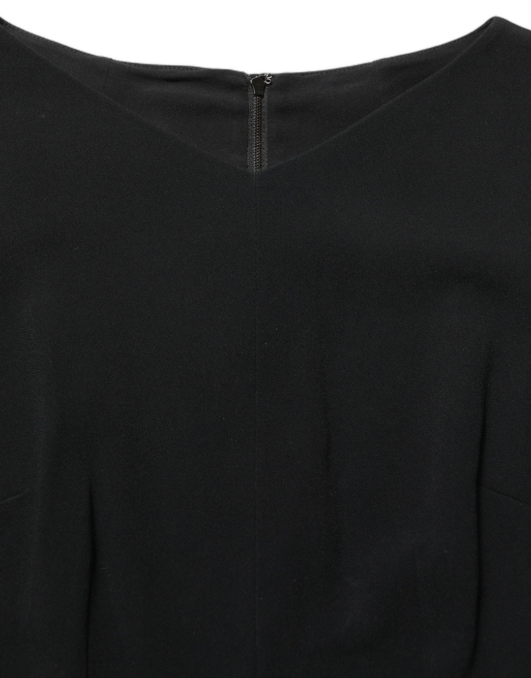 Dolce &amp; Gabbana Black Viscose Short Sleeve A-line Midi Dress