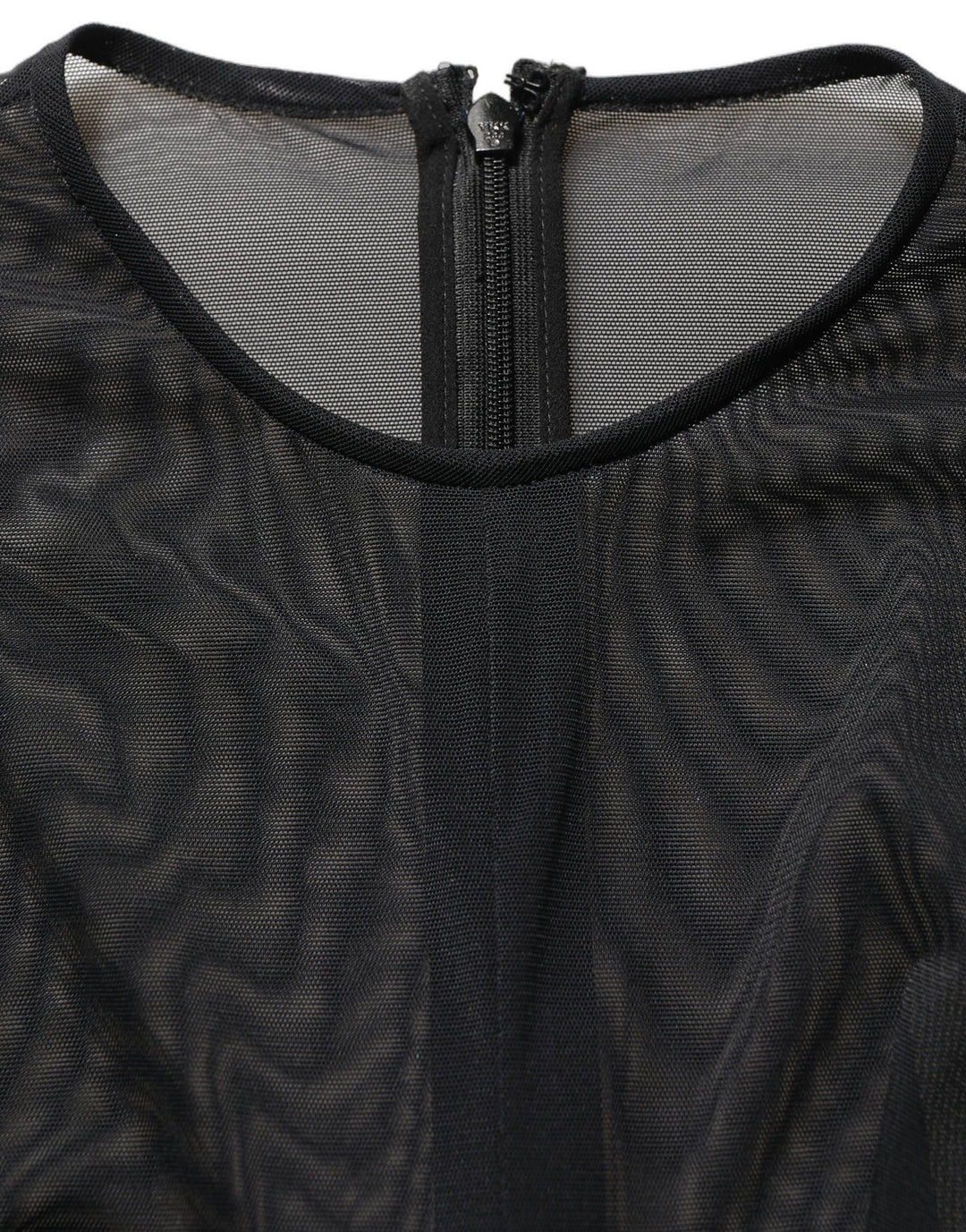 Dolce &amp; Gabbana Black Long Sleeve Sheer Fitted Maxi Dress